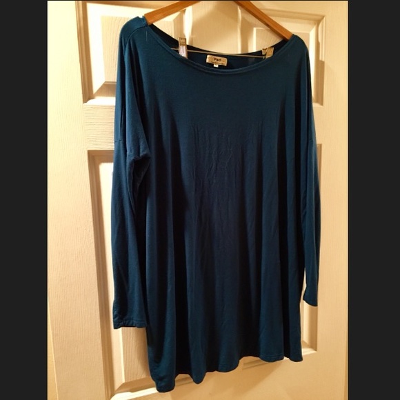 1988 Piko Teal Blue Long Sleeve Tunic Dress M - Picture 3 of 7
